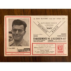 Buvard illustré d'une photo de Jean Bobet