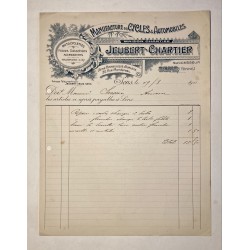 Cycles Jeubert-Chartier à Sens (Yonne) - lettre à entête du 19 août 1911