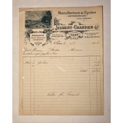 Cycles Jeubert-Chartier à Sens (Yonne) - lettre à entête du 1er mai 1908