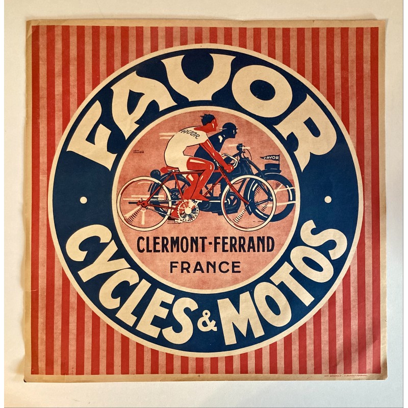 Affiche cycles & motos Favor à Clermont-Ferrand (Puy-de-dôme) - 50 x 50 cm