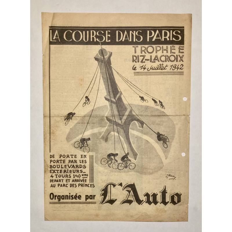 1942 - La Course dans Paris "Trophée Riz-Lacroix" le 14 juillet 1942