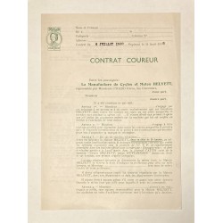 1938 - Contrat de coureur...