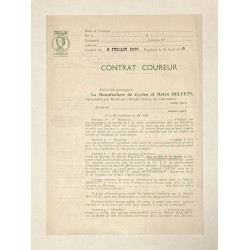 1938 - Contrat de coureur...