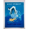 1957 - Affiche de prévention de la Sécurité Sociale - "Pour stopper - utilisez deux bons freins"