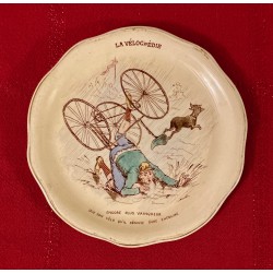 Assiette parlante - "La Vélocipédie" - K et G Lunéville