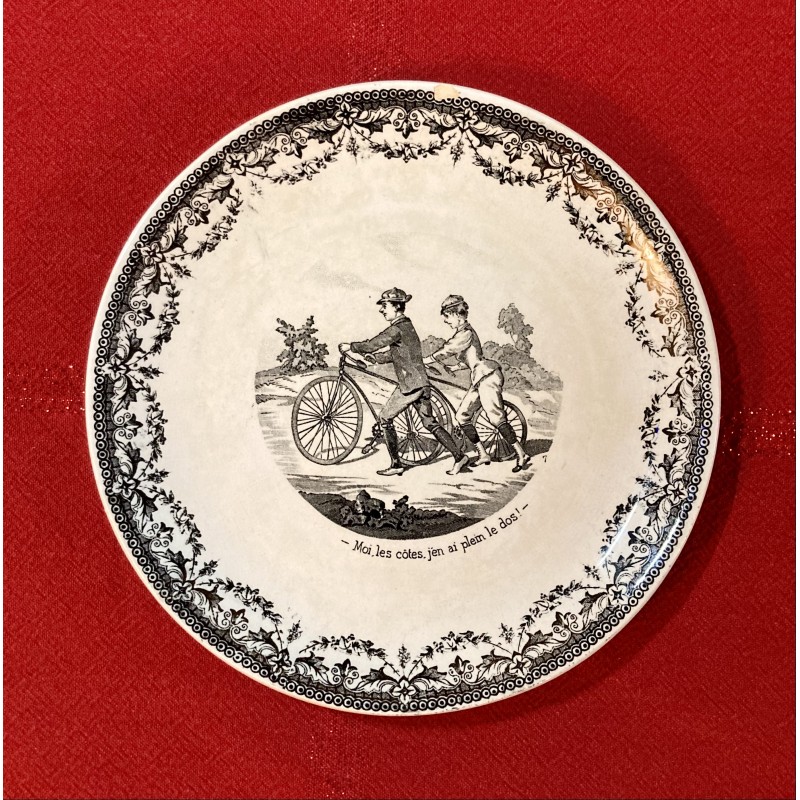 Assiette parlante - thème cyclisme  7 - Digoin & Sarreguemines