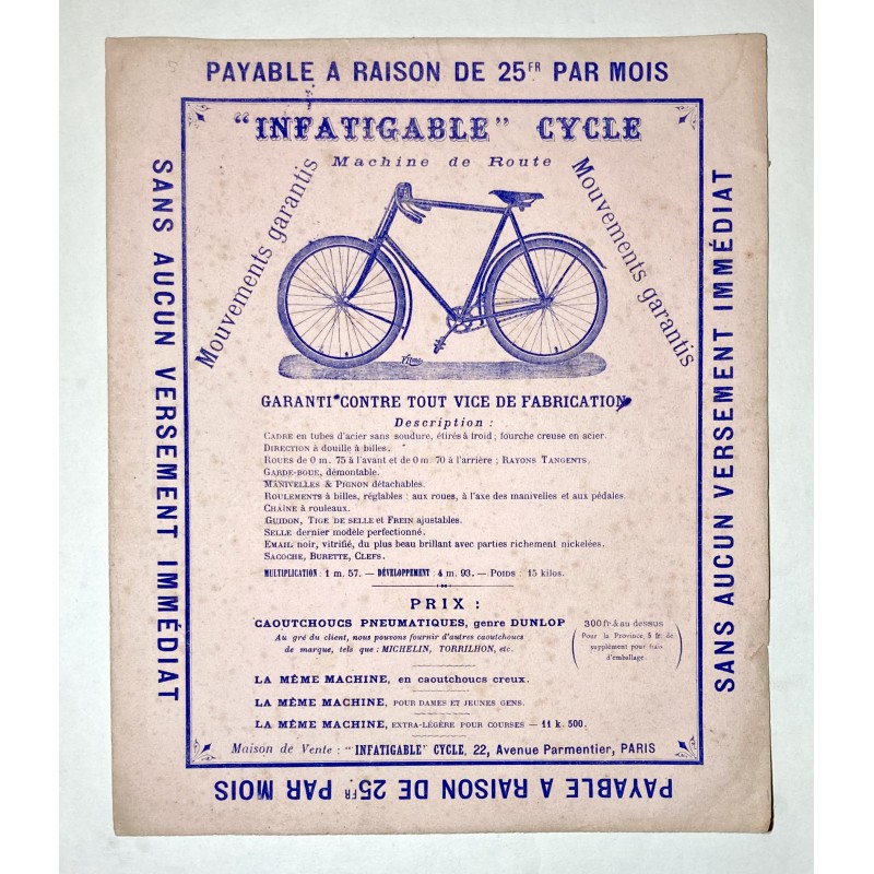 Buvard Cycle " Infatigable " à Paris