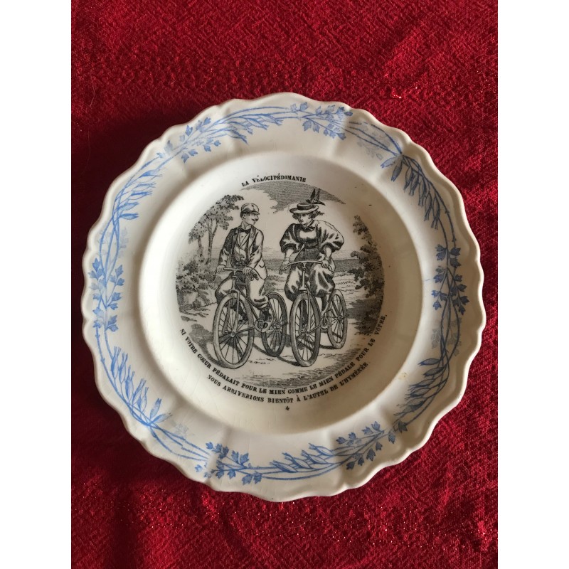 Assiette "La Vélocipédomanie"  4 - Creil et Montereau