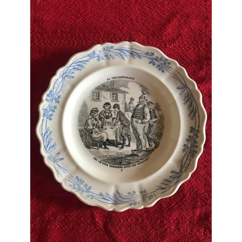 Assiette "La Vélocipédomanie"  6 - Creil et Montereau