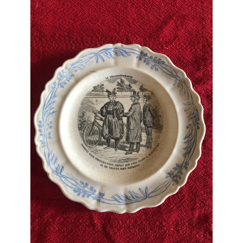 Assiette "La Vélocipédomanie"  8 - Creil et Montereau