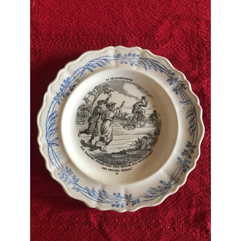 Assiette "La Vélocipédomanie" 10 - Creil et Montereau