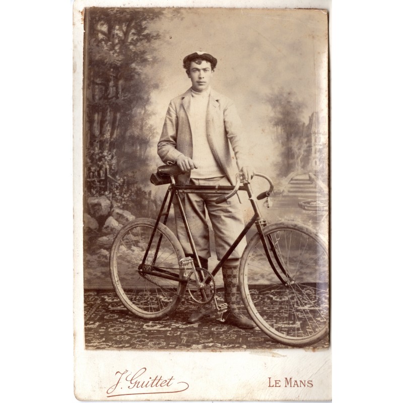 1898 (circa) - Photo d'un cycliste - (Sarthe)