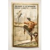 1890 (circa) - 3 chromolithographies racontant les malheurs d'un bicycliste