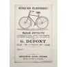 1890 (circa) - 2 chromos contant les mésaventures d'un bicycliste lisant son journal