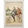 1890 (circa) - chromo avec un Tricycle tandem - Maison du progrès Bastidien