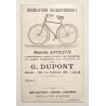 1890 (circa) - 3 chromos sur la confrontation entre un bicycliste et un taureau