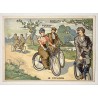 1900 (circa) - Chromo style art nouveau "Le Cyclisme" - Biscuits Pernot