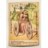 1890 (circa) - série de 4 chromos publicitaires thème cycliste (dont humour)  - A la parisienne (Paris)