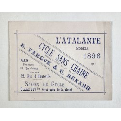 1896 - cycles L'Atalante...