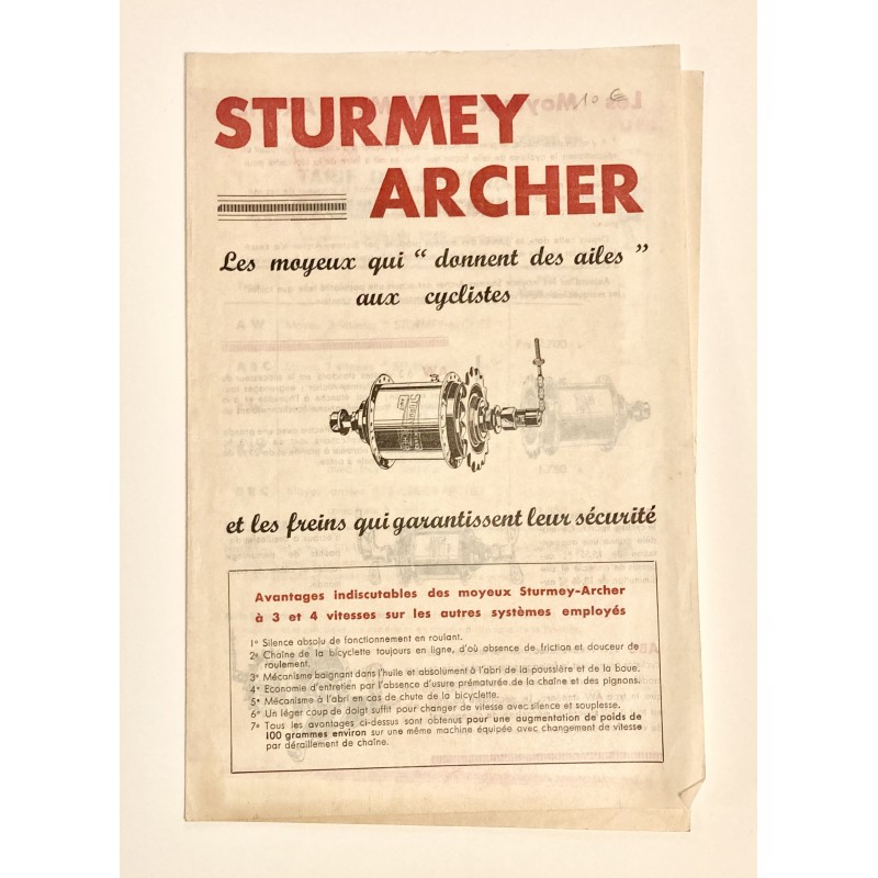 1949 - Brochure sur les moyeux Sturmey-Archer