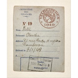 1949 - Carte pour acquit de...