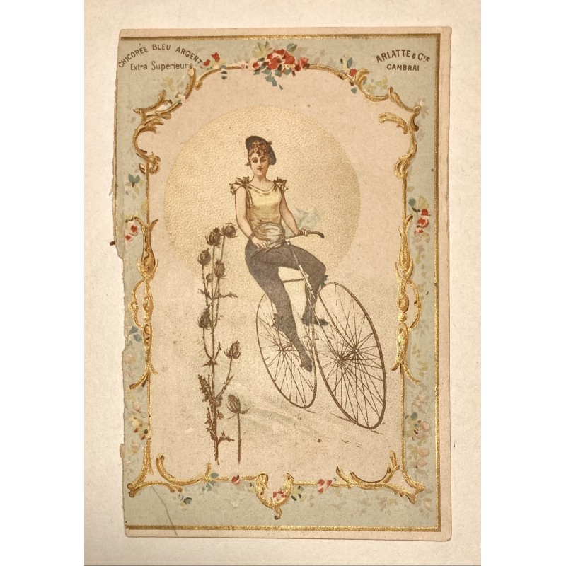 1890 (circa) - Chromo représentant une bicycliste