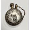 Boitier de Montre à gousset illustré d'une course cycliste (vers 1910)  Transformé en briquet