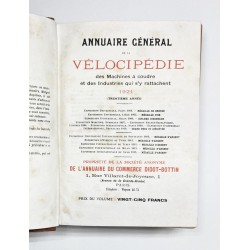 1921 - Annuaire général de la Vélocipédie , des machines à coudre et des industries qui s'y rattachent 1921