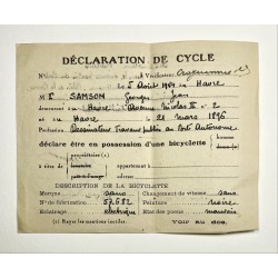 1944 - Déclaration de Cycle...