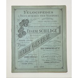 1892-1893 - Catalogue Eugène Schildge à Paris - Cycles Hudson Edmunds & Co à Birmingham (Angleterre)