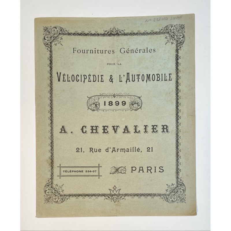 1899 - catalogue A. Chevalier à Paris