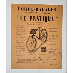 1896 - feuillet porte-bagage "Le Pratique" avec tampon P. Tourneau