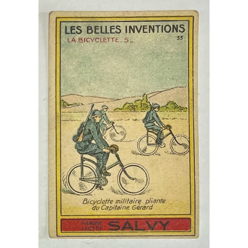 1950 (circa) - Image à collectionner des farines lactées Salvy et Banania - Les belles Inventions - La bicyclette 5