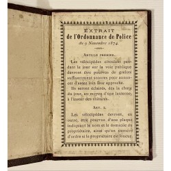 1896 - carte personnelle de circulation en vélocipède dans Paris