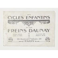 1914 (circa) - catalogue Cycles et freins Daunay à Paris (Cycles enfantins et cadre de dame)