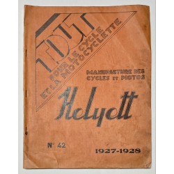 1927 - 1928 - Tarif album de la Manufacture de Cycles et Motos Helyett à Sully-sur-Loire (Loiret)