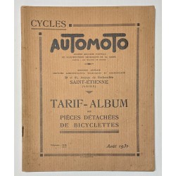 1931 - Tarif album des pièces détachées de bicyclettes Automoto à Saint-Etienne (Loire)