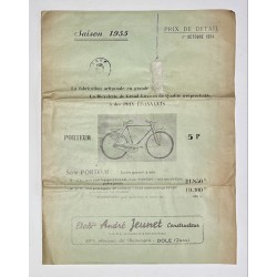 1955 - dépliant Cycles Captivante (Ets André Jeunet) à Dole (Jura)