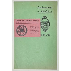 1938 - 1939 - Catalogue Cycles Eriol à Roanne (Loire) - membre de l'AGEX