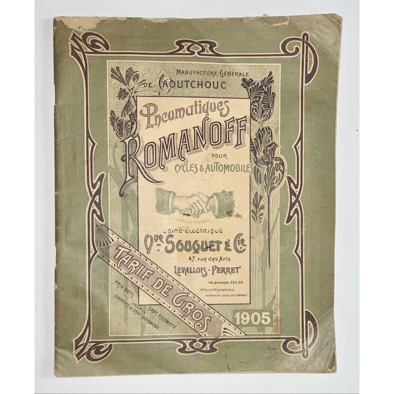 1905 - Tarif Album Cycles Romanoff & Perla - Vve Souquet & Cie à Levallois-Perret (Seine)
