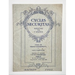 1913 - catalogue + tarif des Cycles Securitas à Paris