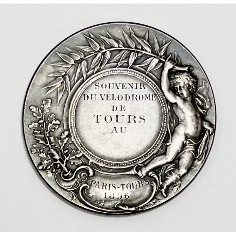 1896 - Médaille souvenir du vélodrome de Tours lors du Paris-Tours 1896 par A. Rivet