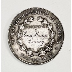 1900 (circa) - Médaille des courses vélocipédiques de l'avenir d'Aix-les-bains - attribuée à Louis Moris d'Annecy