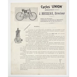 1902 - Feuillet Cycles et moteur auxiliaire Union à Charleville (Ardennes)