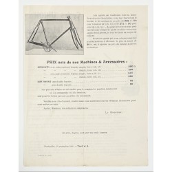 1902 - Feuillet Cycles et moteur auxiliaire Union à Charleville (Ardennes)