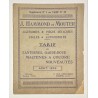 1923 - Supplément n°1 au Tarif Album n°35 J. Hammond et Mouter à Paris