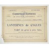 1922 - 1923 - Catalogue Lanternes de Cycles du Comptoir-Express du cycle et de l'automobile à Neuilly-sur-Seine et Paris