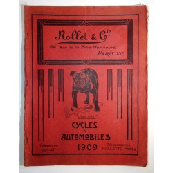 1909 - Tarif Album Rollet & Cie à Paris - Cycles Racer - Sun - Lancett - Dexter ...