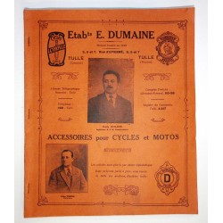 1928 - Tarif Album des Ets Emile Dumaine à Tulle (Corrèze) - Cycles La Torpille - Dumaine - Guignard
