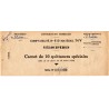 1956 - Carnet de 10 quittances spéciales (procès verbal pour défaut de paiement de la taxe fiscale d'une bicyclette)